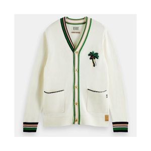 Scotch & Soda | College v neck cardigan with embroidery